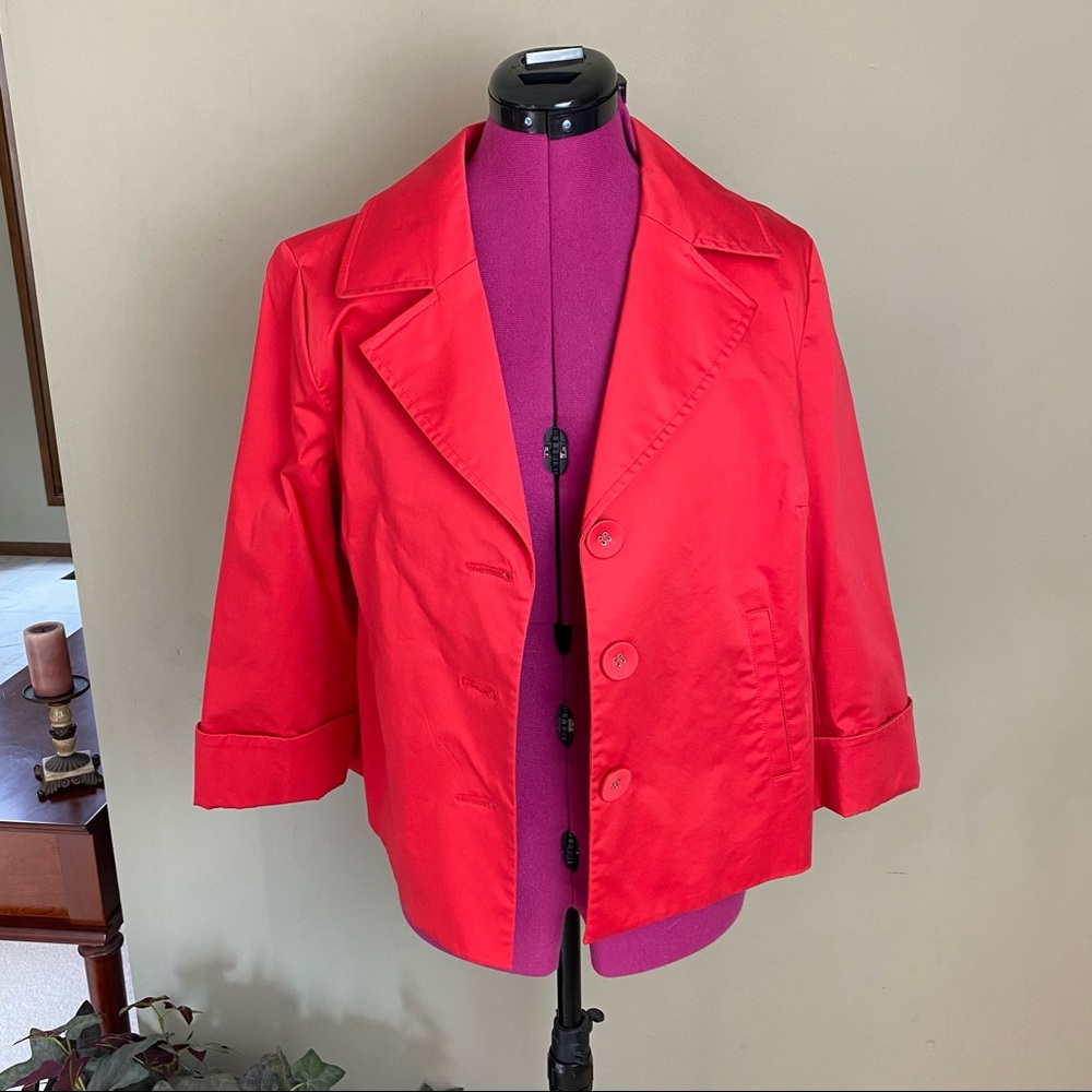 Alfani Cropped Red Dress Jacket